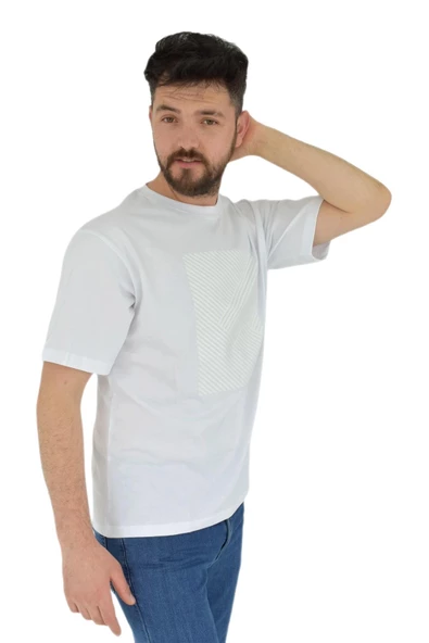 Erkek Baskılı Oversize Tişört 2379 BGL-ST02804 - 5