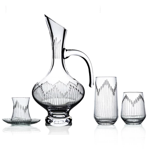 Decocia Kazaan 49 Parça 12 Kişilik Bardak Çeyiz Seti Bosna Karaflı Vega Desenli ürün görseli