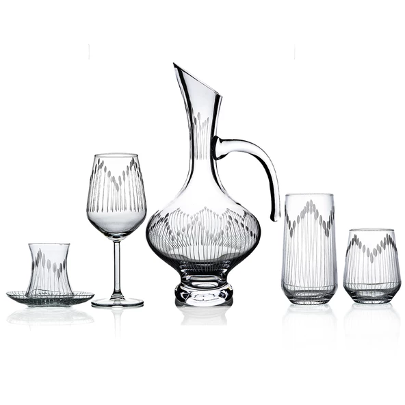 Decocia Kazaan 31 Parça 6 Kişilik  Bardak Çeyiz Seti Bosna Karaflı Vega Desenli ürün görseli