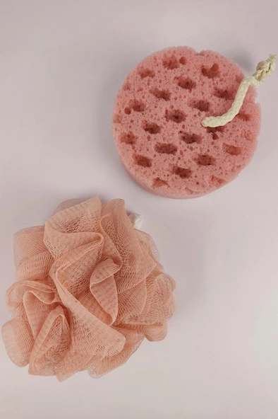 Digithome 2’li Banyo Vücut Duş Lifi ve Sünger Seti Pembe - THN73919 C1-1-18 - 2