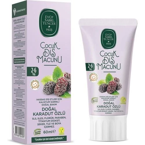 Eyüp Sabri Tuncer Doğal Karadut Özlü 2-6 Yaş Çocuk Diş Macunu 60 Ml - 1