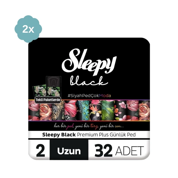 Sleepy Black Premium Plus Günlük Ped Uzun 32 Adet Ped - 2