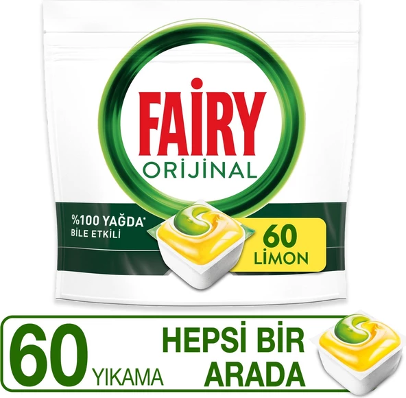 Fairy Hepsi Bir Arada Limon Bulaşık Makinesi Tableti 60lı