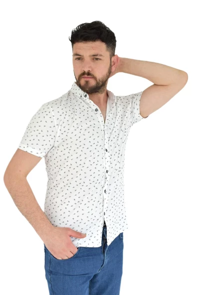 Erkek Dügmeli Polo Yaka Tişört R43700 BGL-ST02775 - Resim 6