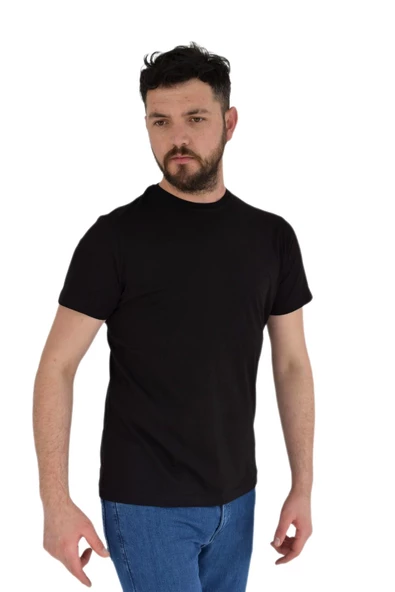 Erkek Sıfır Yaka Sırt Baskılı Tişört 2384 BGL-ST02876 - Resim 7