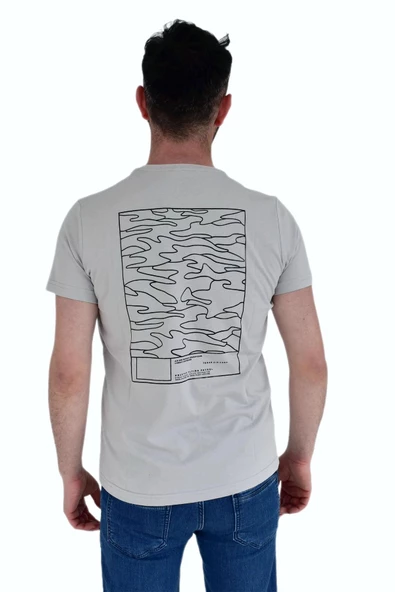 Erkek Sıfır Yaka Sırt Baskılı Tişört 2384 BGL-ST02876 - Resim 8