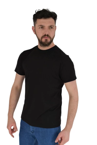 Erkek Sıfır Yaka Sırt Baskılı Tişört 2384 BGL-ST02876 - Resim 5