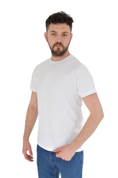 Erkek Sıfır Yaka Sırt Baskılı Tişört 2381 BGL-ST02875 - Resim 4