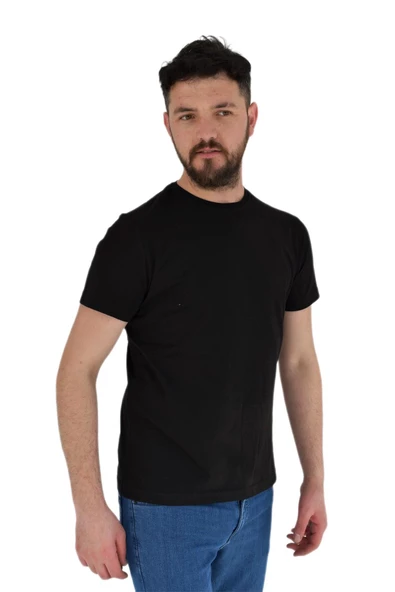 Erkek Sıfır Yaka Sırt Baskılı Tişört 2381 BGL-ST02875 - Resim 5