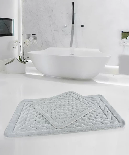 Per Class Pamuklu Kare Kabartma Klozet Takımı - 11