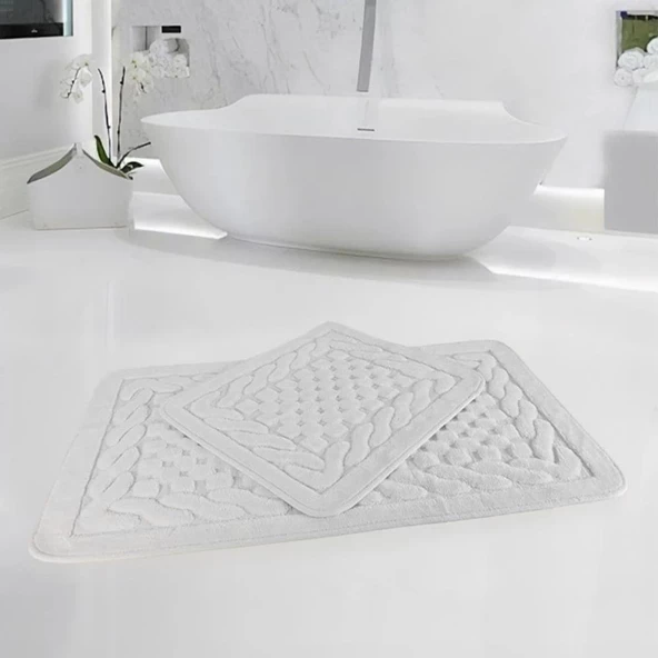 Per Class Pamuklu Kare Kabartma Klozet Takımı - 3