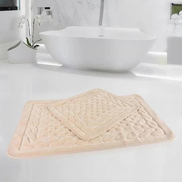 Per Class Pamuklu Kare Kabartma Klozet Takımı - 2