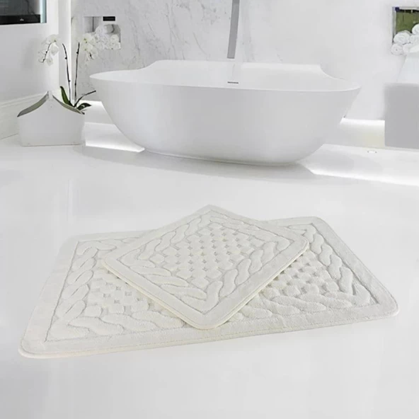 Per Class Pamuklu Kare Kabartma Klozet Takımı - 10