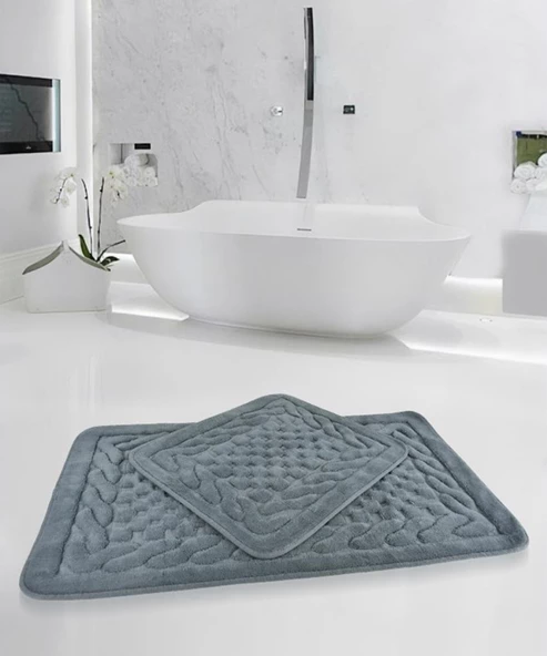 Per Class Pamuklu Kare Kabartma Klozet Takımı - 12