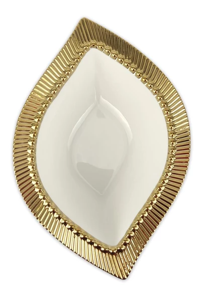 Digithome Golda Porselen 16 Cm Yaprak Mini Salata Kasesi Gold - Yf247 C320.113
