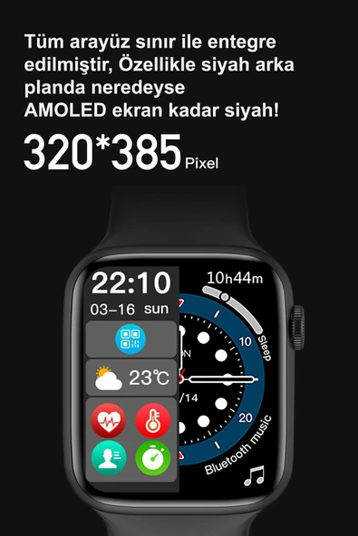 Watch 7 Serisi Uyumlu Sesli Arama Bildirim Asistan Özellikli Akıllı Saat Android & Ios Uyumlu - 8