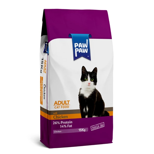 Paw Paw Tavuklu Kedi Maması 15 Kg