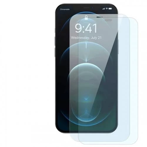 Baseus 2 Adet 0.3MM iPhone 12 Pro Max Ful Kaplama 8K Ekran Koruyucu Kırılmaz, Parmak İzi Bırakmaz