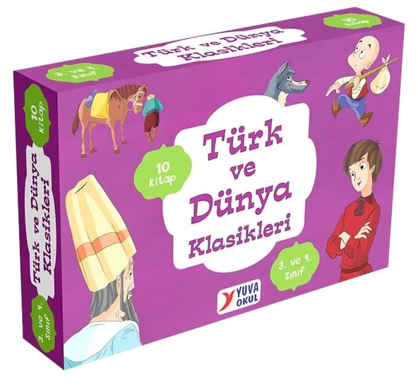Yuva 3. ve 4. Sınıf Türk ve Dünya Klasikleri 10 Kitap