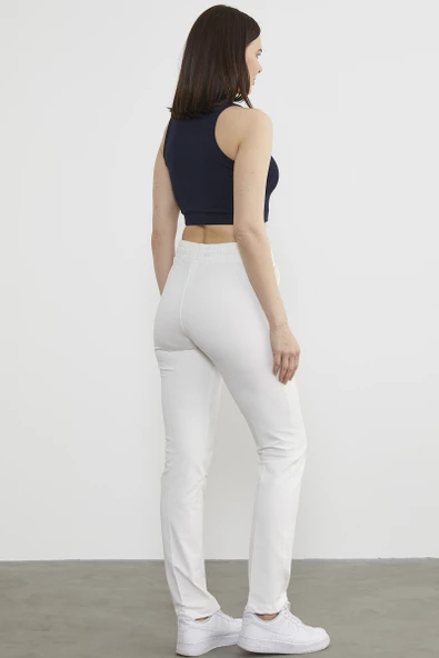 Kadın Cepli Eşofman Altı - Ekru - Resim 5