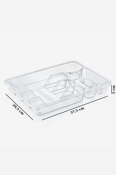 Digithome Çekmece İçi Çatal Kaşık Bıçak Kaşıklık Düzenleyici 37,5 Cm Şeffaf – TRN-109 C320.049 - 2