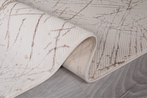 My EvillaModern Dekoratif Star Seri Krem Kahverengi Dokuma Halı - 3