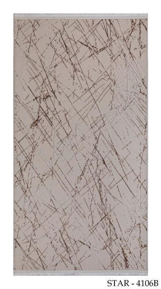 My EvillaModern Dekoratif Star Seri Krem Kahverengi Dokuma Halı - 2