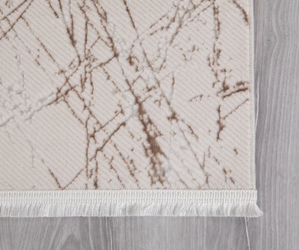 My EvillaModern Dekoratif Star Seri Krem Kahverengi Dokuma Halı - 4