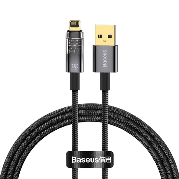 Baseus Explorer Seri Auto Power USB to iPhone Lightning Hızlı Şarj Data Kablosu 2.4a 1m