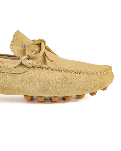 Pirene Açık Camel Hakiki Süet Deri Erkek Loafer Ayakkabı - Resim 5