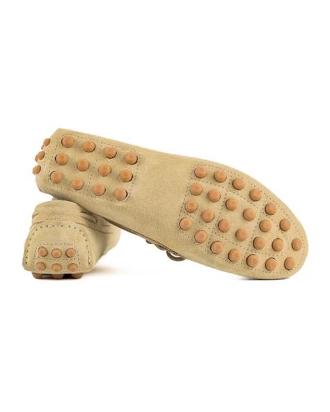 Pirene Açık Camel Hakiki Süet Deri Erkek Loafer Ayakkabı - Resim 3