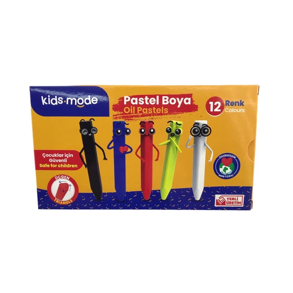 Kids Mode Üçgen Pastel Boya 12'Li