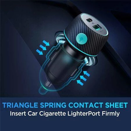 JOYROOM 60W USB/USB-C / Type-C Araç Şarj Cihazı Siyah Çakmaklık - 3