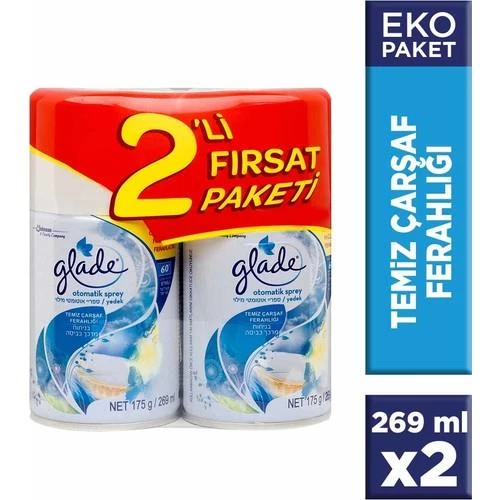 Glade Otomatik Sprey Yedek Temiz Çarşaf Ferah 2li