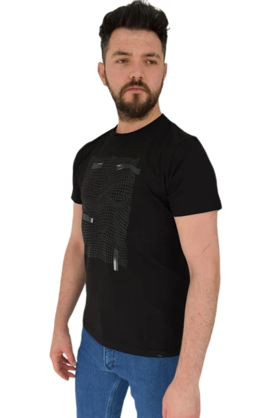 Erkek Baskılı Sıfır Yaka Tişört 2383 BGL-ST02825 - Resim 5