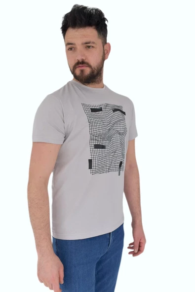 Erkek Baskılı Sıfır Yaka Tişört 2383 BGL-ST02825 - Resim 9