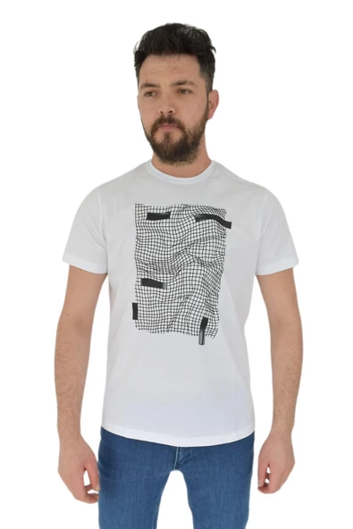 Erkek Baskılı Sıfır Yaka Tişört 2383 BGL-ST02825 - Resim 2