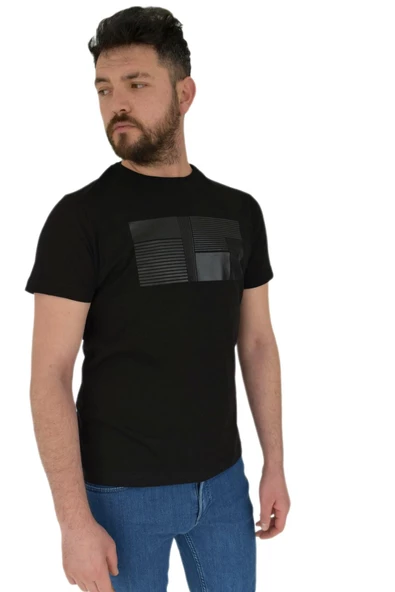 Erkek Baskılı Sıfır Yaka Tişört 2385 BGL-ST02824 - Resim 6