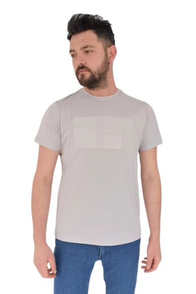 Erkek Baskılı Sıfır Yaka Tişört 2385 BGL-ST02824 - Resim 3