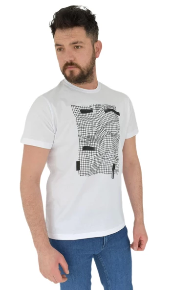 Erkek Baskılı Sıfır Yaka Tişört 2383 BGL-ST02825 - Resim 10