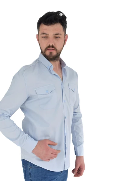 Erkek Spor Gömlek Silim Fit 9957 BGL-ST02724 - 7