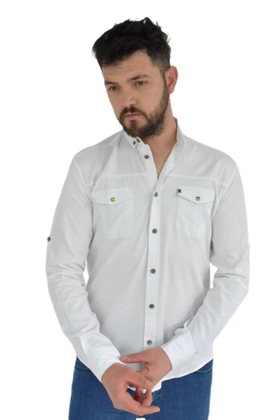 Erkek Spor Gömlek Silim Fit 9714 BGL-ST02723 - 2