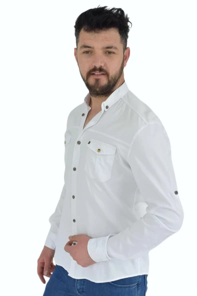 Erkek Spor Gömlek Silim Fit 9714 BGL-ST02723 - 3