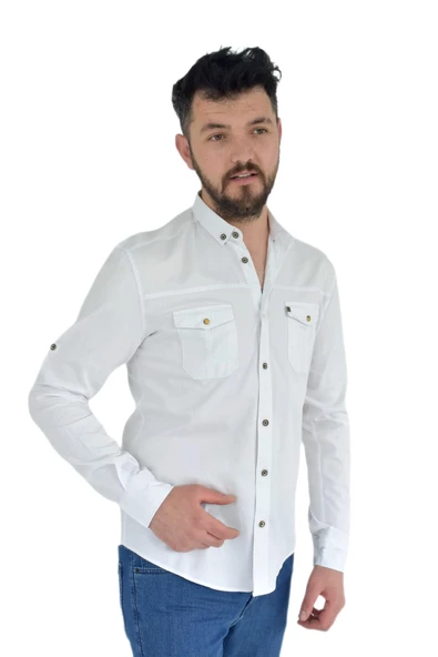Erkek Spor Gömlek Silim Fit 9714 BGL-ST02723 - 4