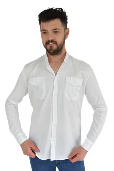 Erkek Spor Gömlek Silim Fit 9957 BGL-ST02722 - Resim 3