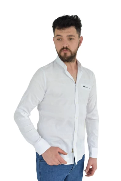 Erkek Spor Gömlek Silim Fit 9843 BGL-ST02725 - Resim 4