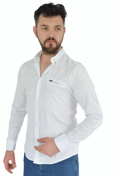 Erkek Spor Gömlek Silim Fit 9843 BGL-ST02725 - Resim 3