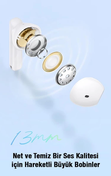 Baseus BT5.2V Dokunmatik 2 ENC Mikrofonlu Bluetooth Kulaklık, Uzun Şarjlı, Ergonomik Kulaktan Düşmez - 3