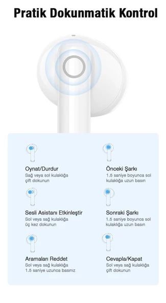 Baseus BT5.2V Dokunmatik 2 ENC Mikrofonlu Bluetooth Kulaklık, Uzun Şarjlı, Ergonomik Kulaktan Düşmez - 5