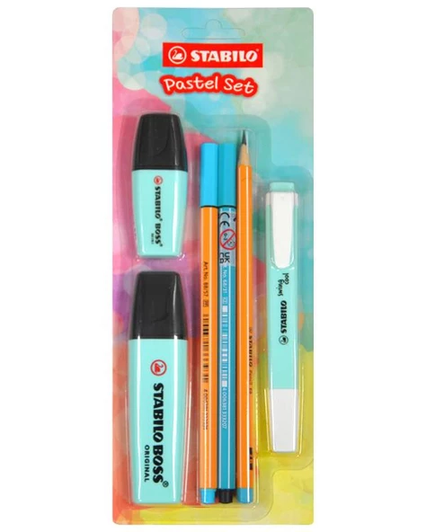 Stabilo Tek Renk Pastel Set 6lı Mavi